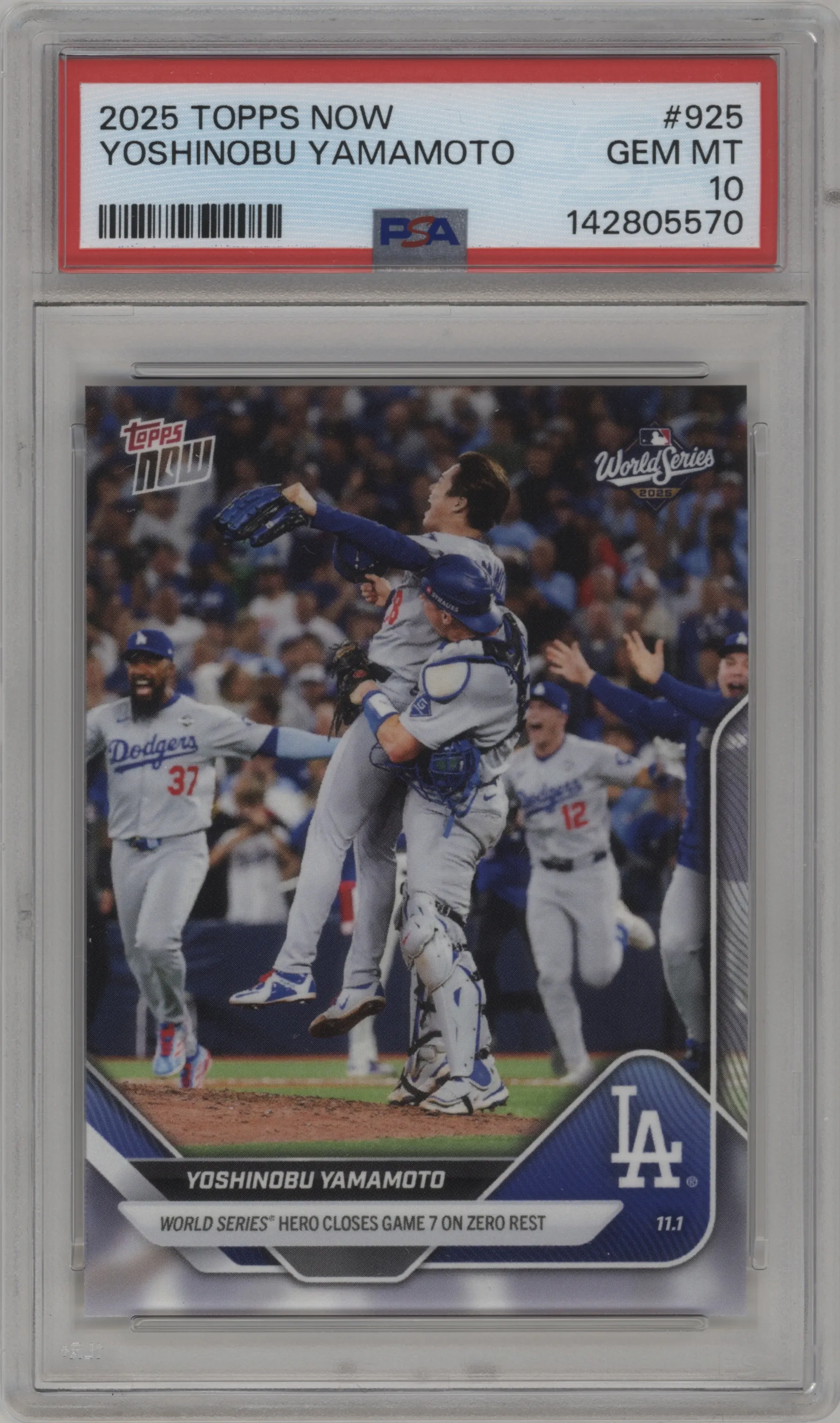 2025 Topps Now Yoshinobu Yamamoto PSA 10