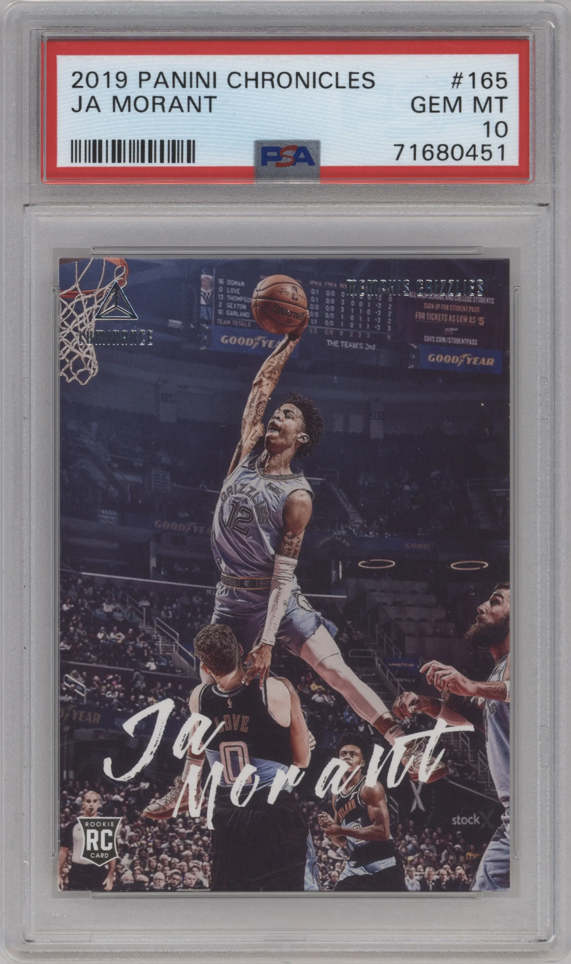 2019 Panini Chronicles Luminance Ja Morant PSA 10