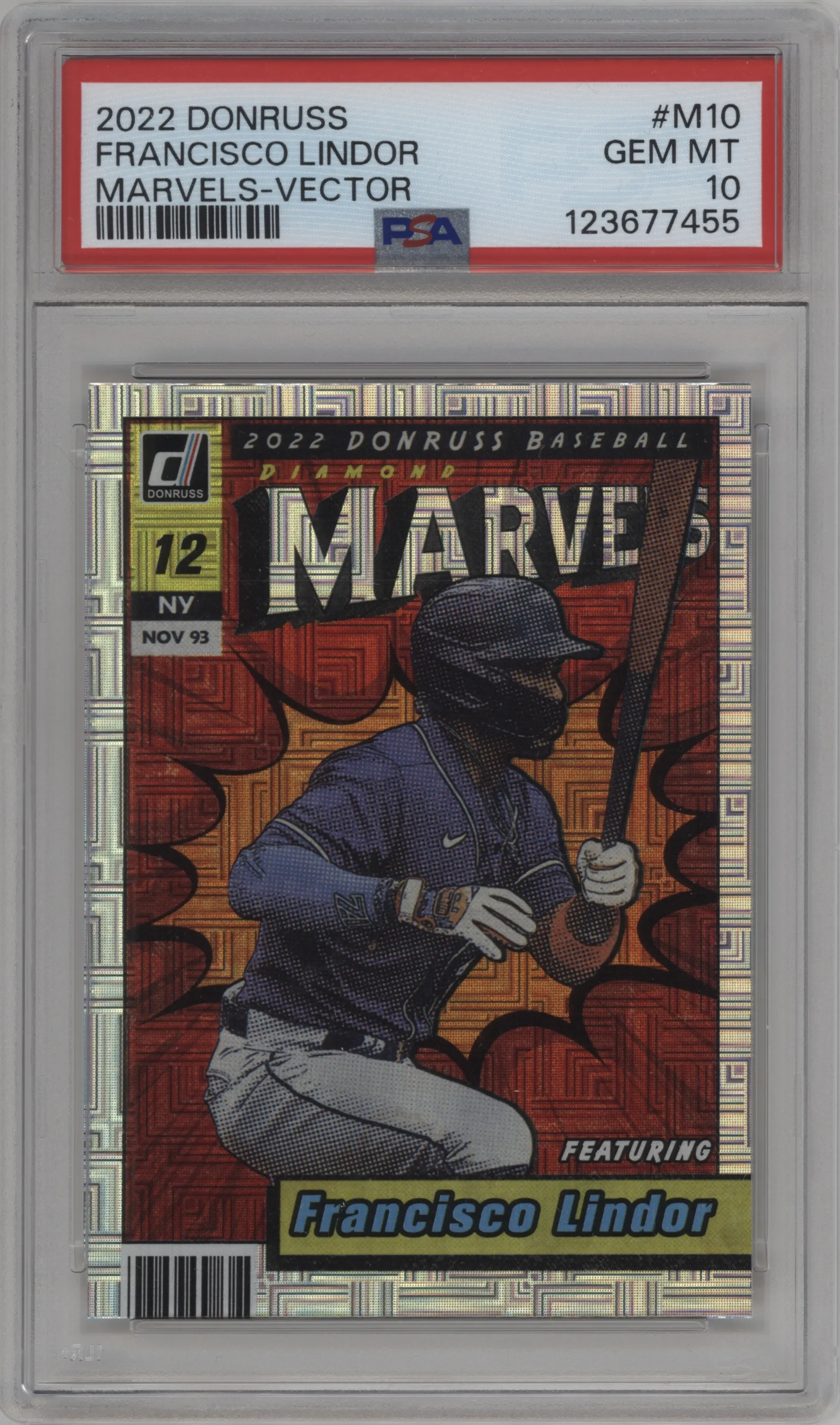 2022 Panini Donruss Marvels Francisco Lindor Vector #M-10 PSA 10
