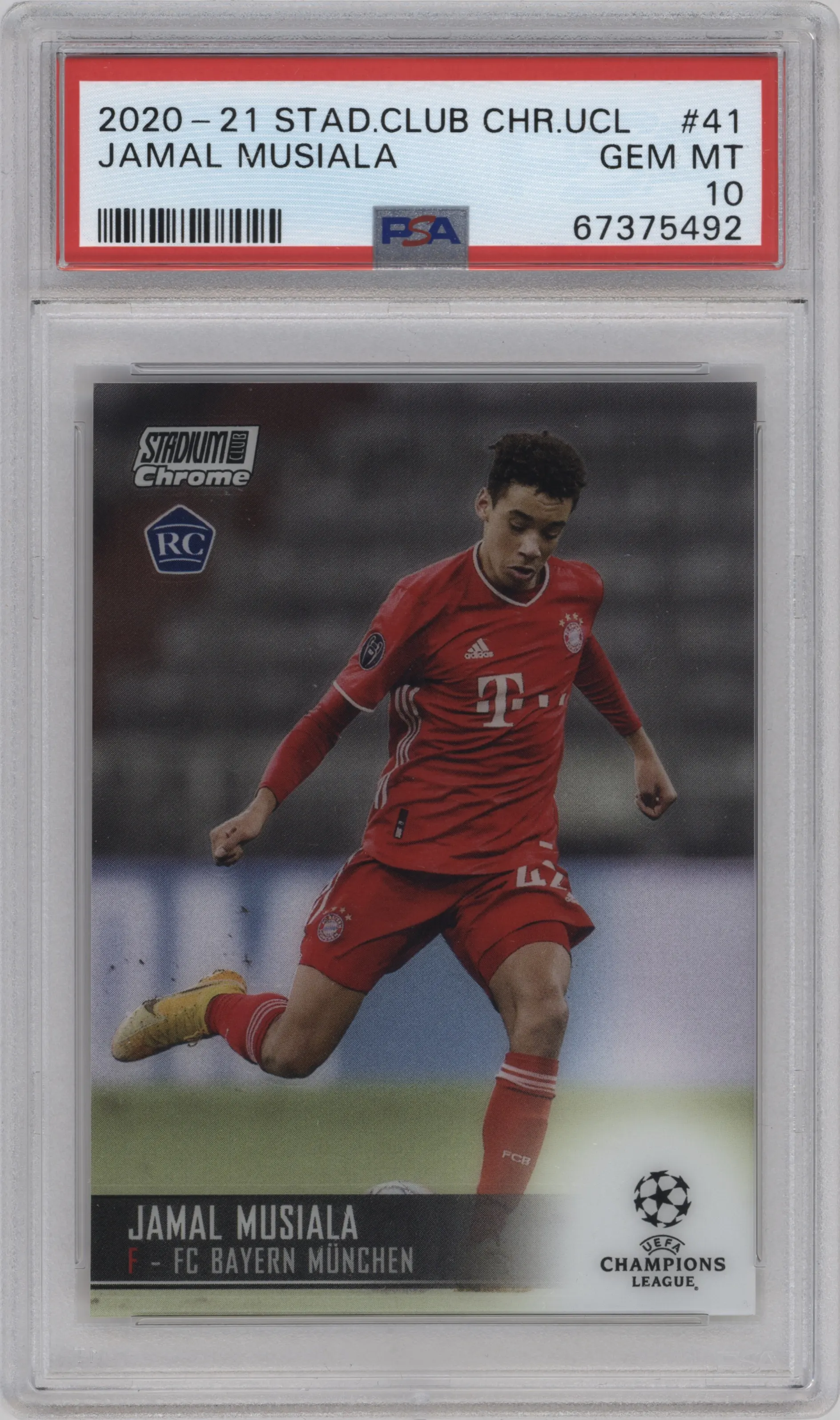 2020 Topps Stadium Club Chrome UEFA CL Jamal Musiala #41 PSA 10