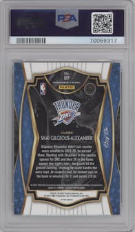 Shai Gilgeous-Alexander from the 2020-21 Panini Select  set featuring a Disco Black  parallel graded by PSA and given an overall grade of 10.