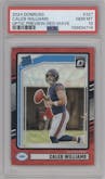 Caleb Williams from the 2024 Donruss set featuring a Red Wave parallel graded by PSA and given an overall grade of 10.