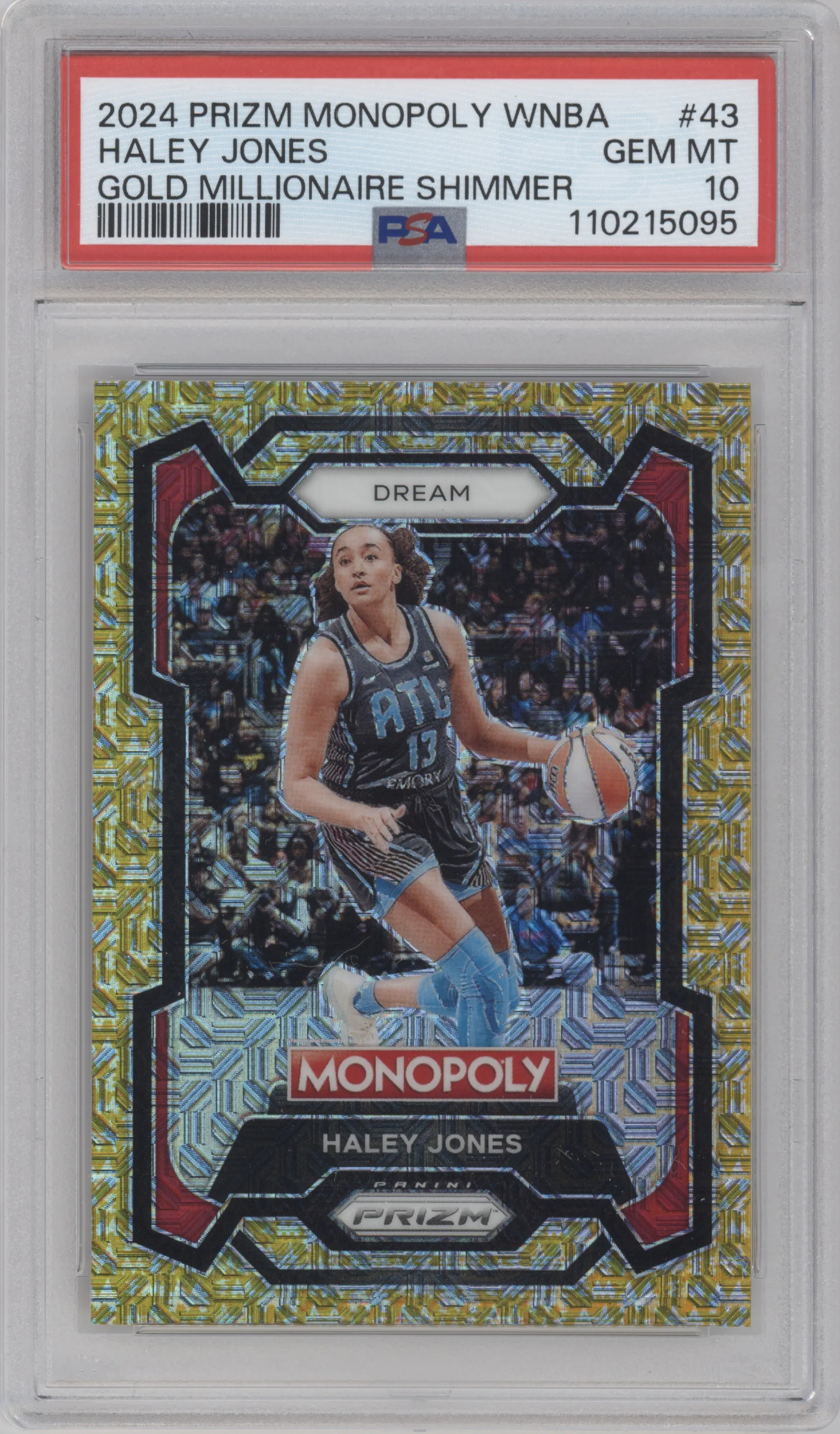 2024 Panini Prizm Monopoly WNBA Haley Jones Gold Millionaire Shimmer #43 PSA 10