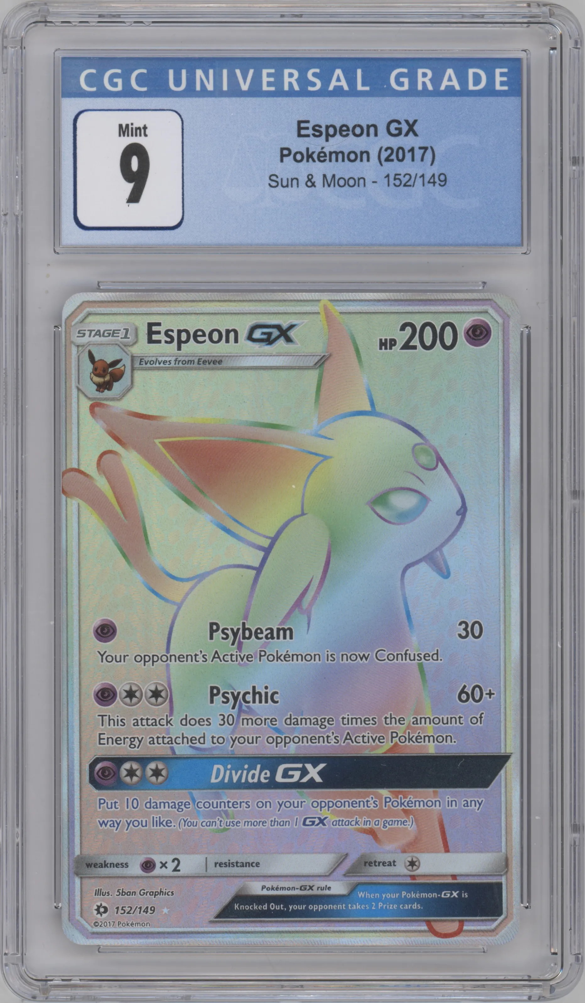 2017 Pokemon S&M Espeon GX #152 CGC 9