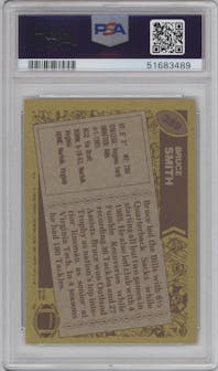 Bruce Smith from the 1986 Topps set graded by PSA and given an overall grade of 5.