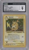 Raichu from the 1999 Pokemon set graded by CSG and given an overall grade of 9.