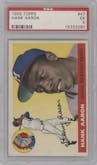 Hank Aaron from the 1955 Topps set graded by PSA and given an overall grade of 5.