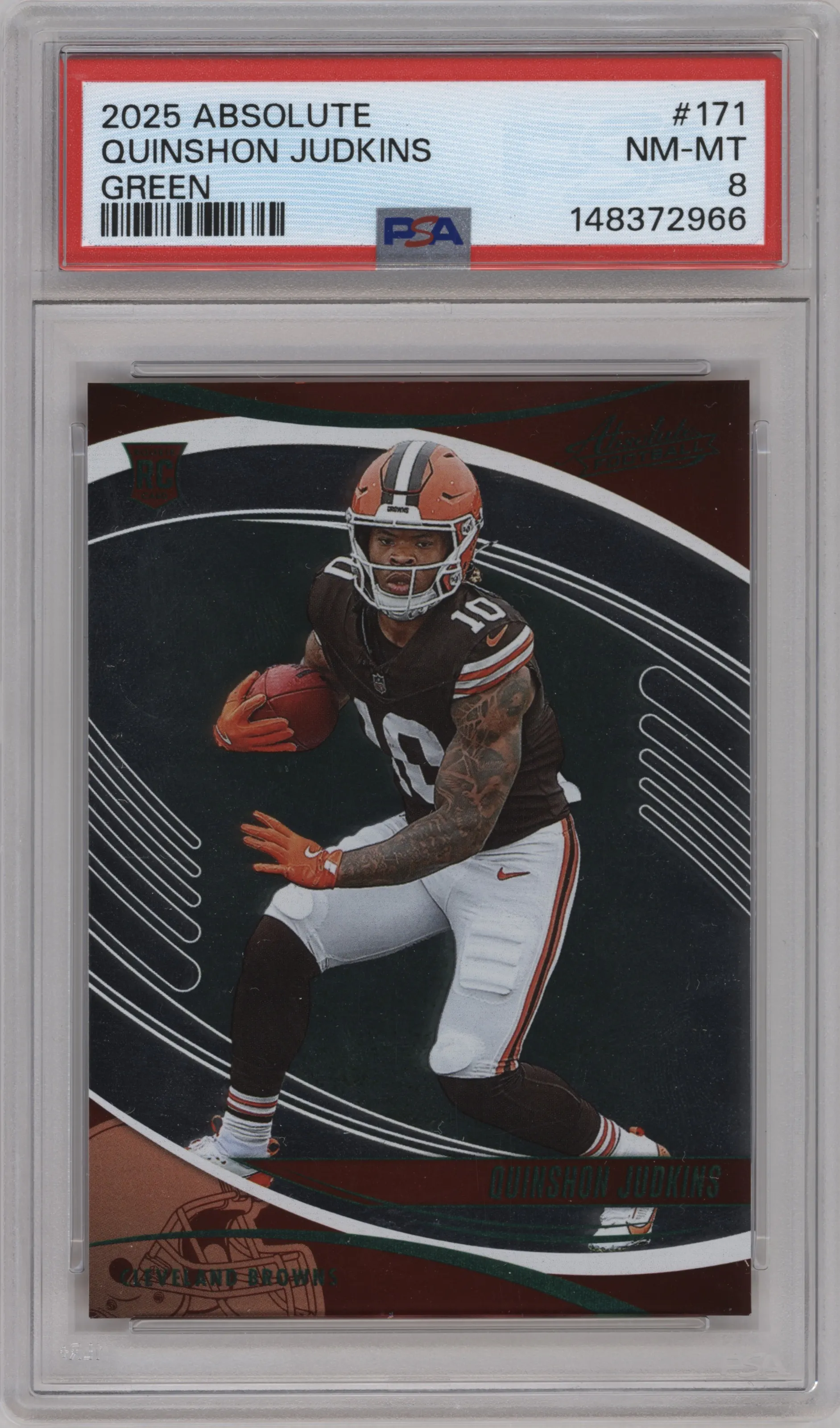 2025 Panini Absolute Quinshon Judkins Green PSA 8