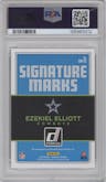 Ezekiel Elliott from the 2018 Panini Donruss set graded by PSA and given an overall grade of 10.