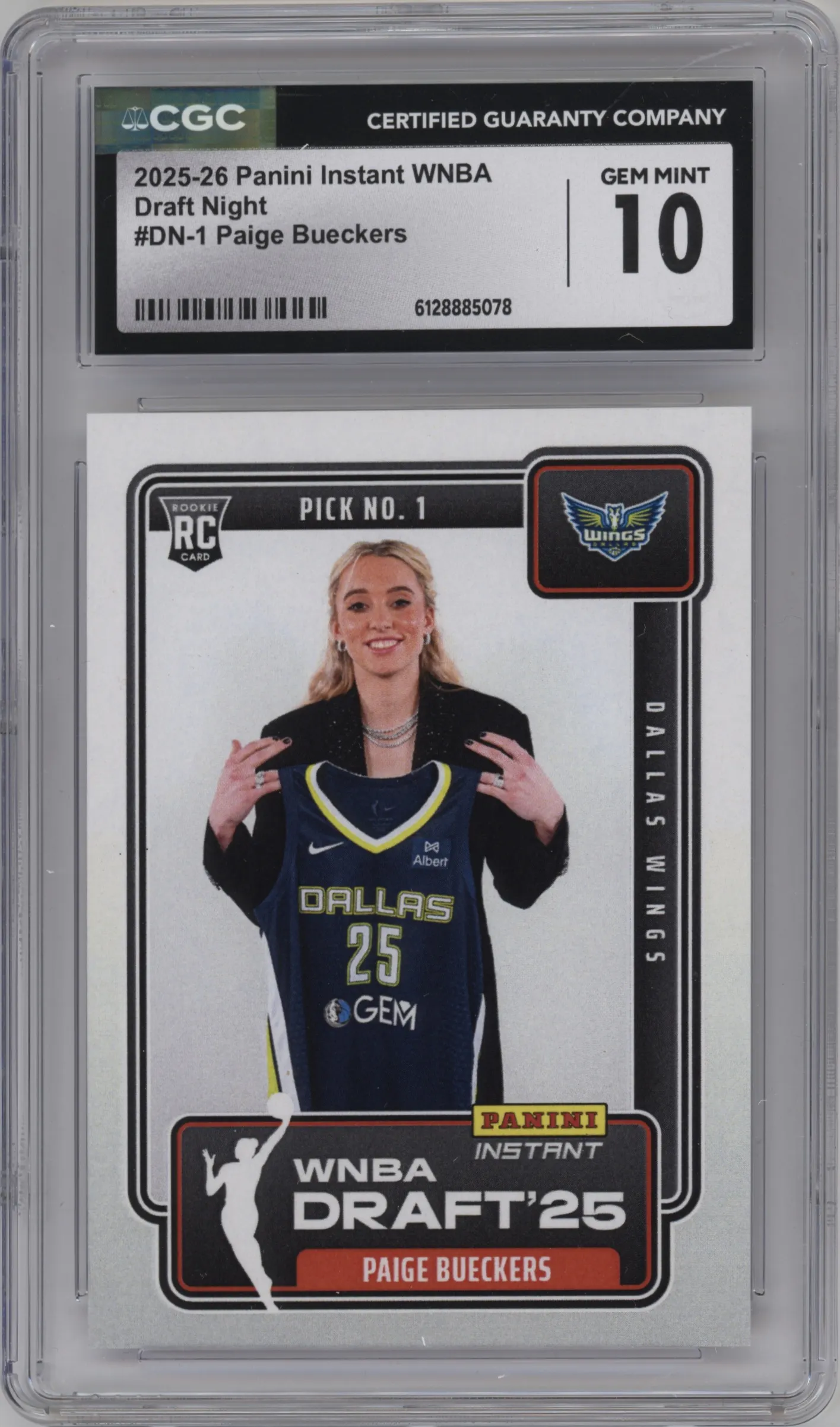 2025 Panini Instant WNBA Draft Night Paige Bueckers #DN-1 CGC 10