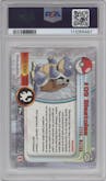 Blastoise from the 1999 Pokemon set featuring a Foil parallel graded by PSA and given an overall grade of 8.
