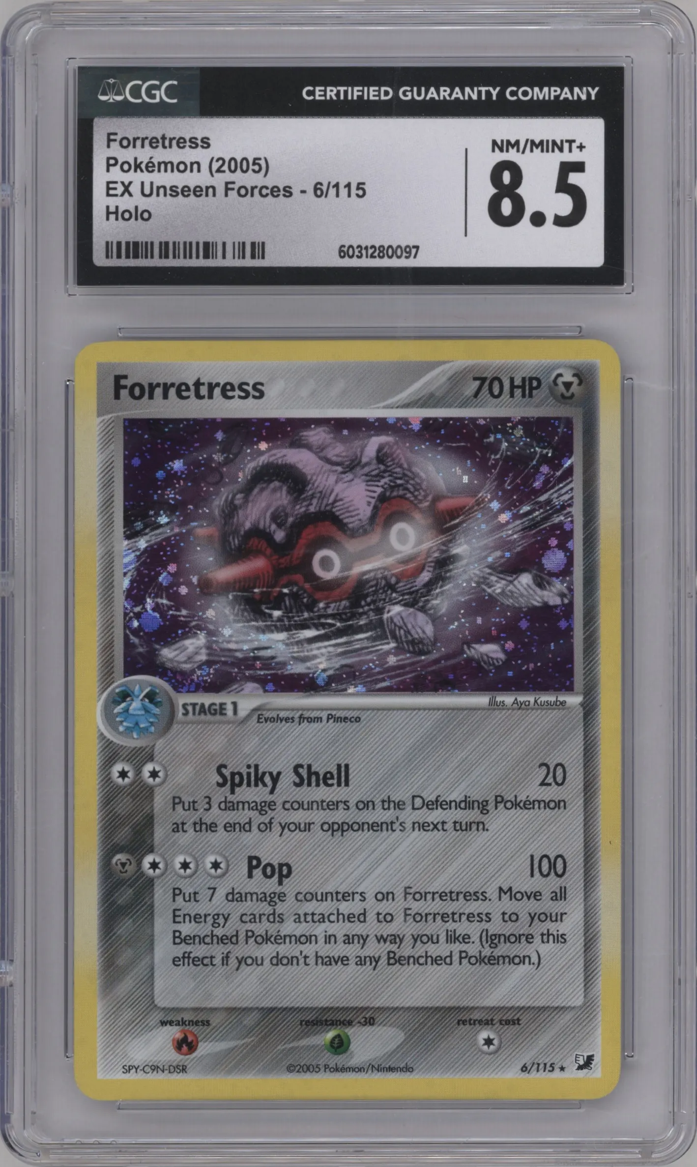 2005 Pokemon EX Unseen Forces Forretress #6 CGC 8.5