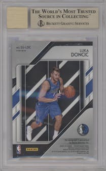Luka Doncic from the 2018-19 Panini Prizm set featuring a Choice Prizm parallel graded by Beckett and given an overall grade of 9.5.