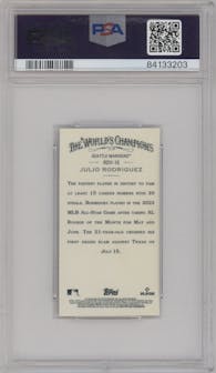 Julio Rodriguez from the 2022 Topps Allen & Ginter Chrome set graded by PSA and given an overall grade of 10.