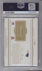 Tom Brady from the 2016 Panini Flawless set featuring a Sapphire parallel graded by PSA and given an overall grade of 10.