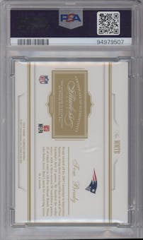 Tom Brady from the 2016 Panini Flawless set featuring a Sapphire parallel graded by PSA and given an overall grade of 10.