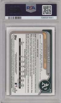 Nick Kurtz from the 2024 Bowman Draft set graded by PSA and given an overall grade of 10.