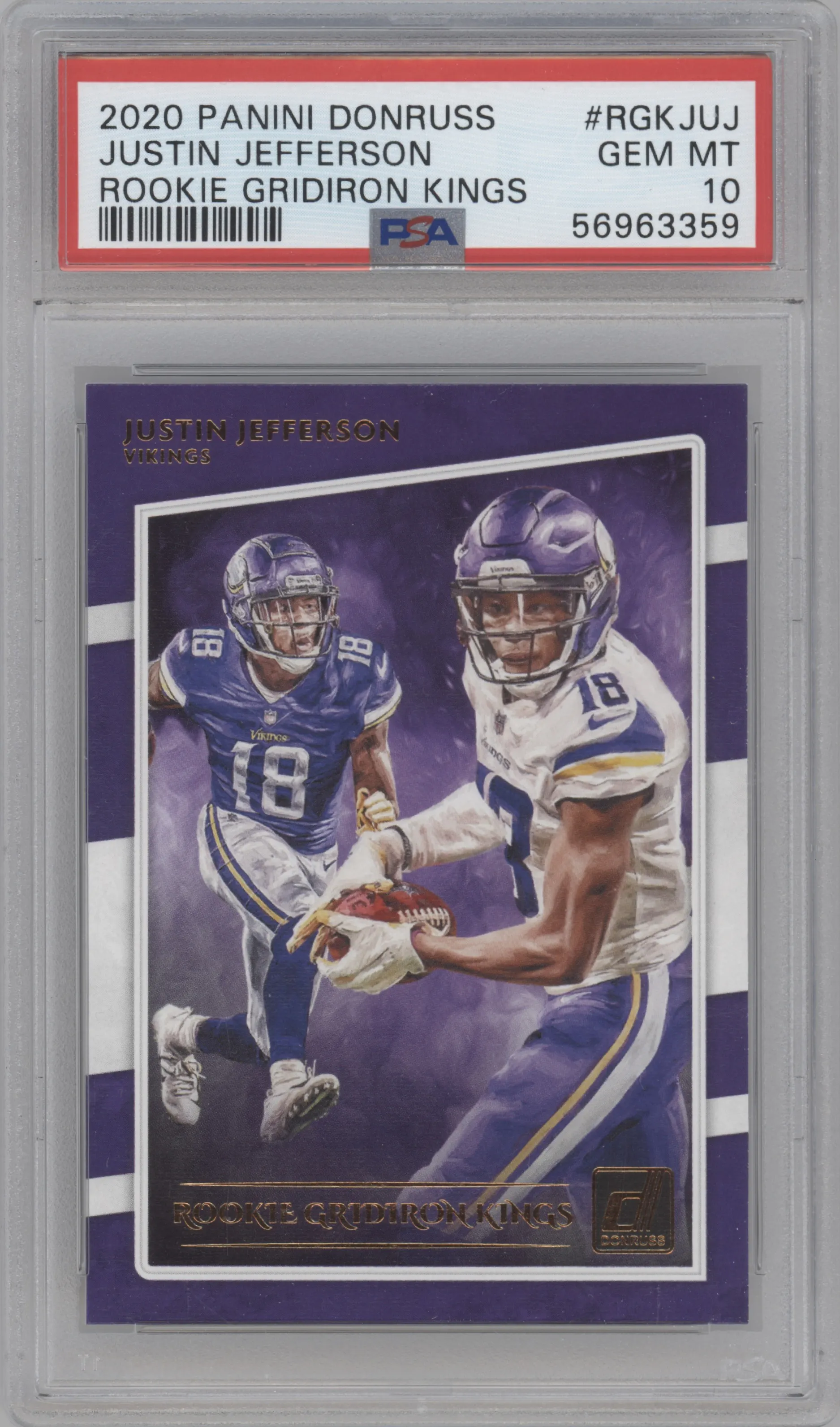2020 Panini Donruss Rke.Gridiron Kings Justin Jefferson #RGK-JUJ PSA 10