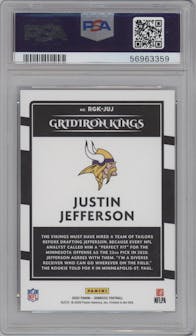 Justin Jefferson from the 2020 Panini Donruss set graded by PSA and given an overall grade of 10.