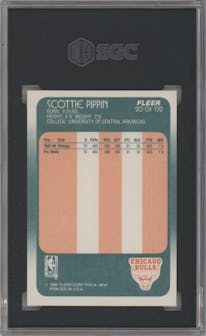 Scottie Pippen from the 1988-89 Fleer set graded by SGC and given an overall grade of 8.