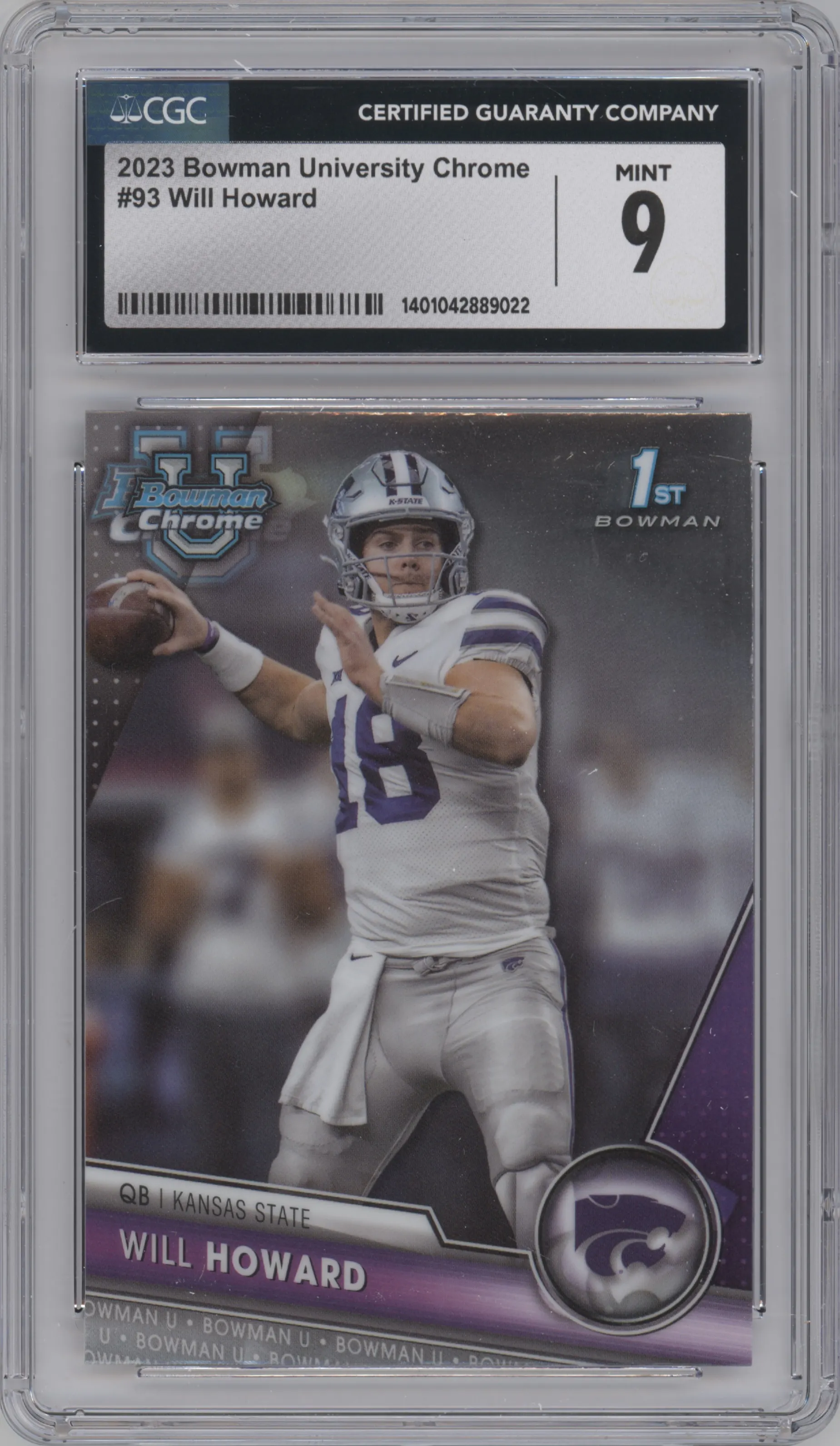 2023 Bowman Chrome University Will Howard CGC 9