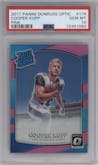 Cooper Kupp from the 2017 Panini Donruss Optic set featuring a Pink parallel graded by PSA and given an overall grade of 10.
