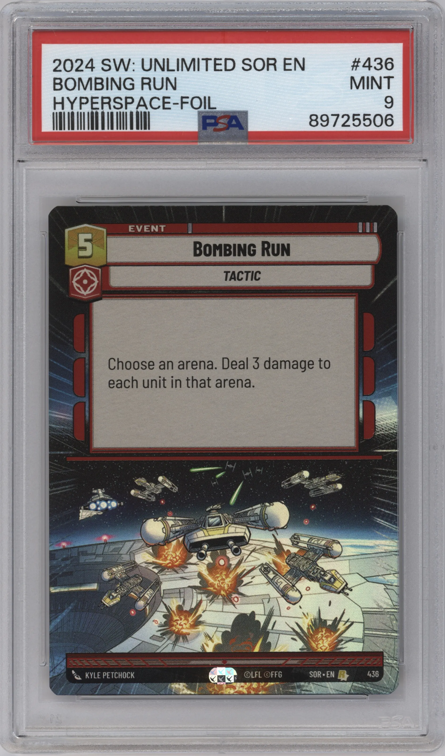2024 Star Wars: Unlimited Spark of Rebellion Bombing Run Hyperspace PSA 9