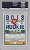 Travis Kelce from the 2013 Score set graded by PSA and given an overall grade of 8.