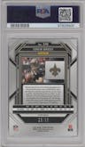 Drew Brees from the 2022 Panini Prizm set featuring a Blue Sparkle parallel graded by PSA and given an overall grade of 10.