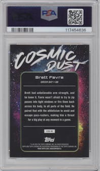 Brett Favre from the 2024 Topps Cosmic Chrome set graded by PSA and given an overall grade of 10.