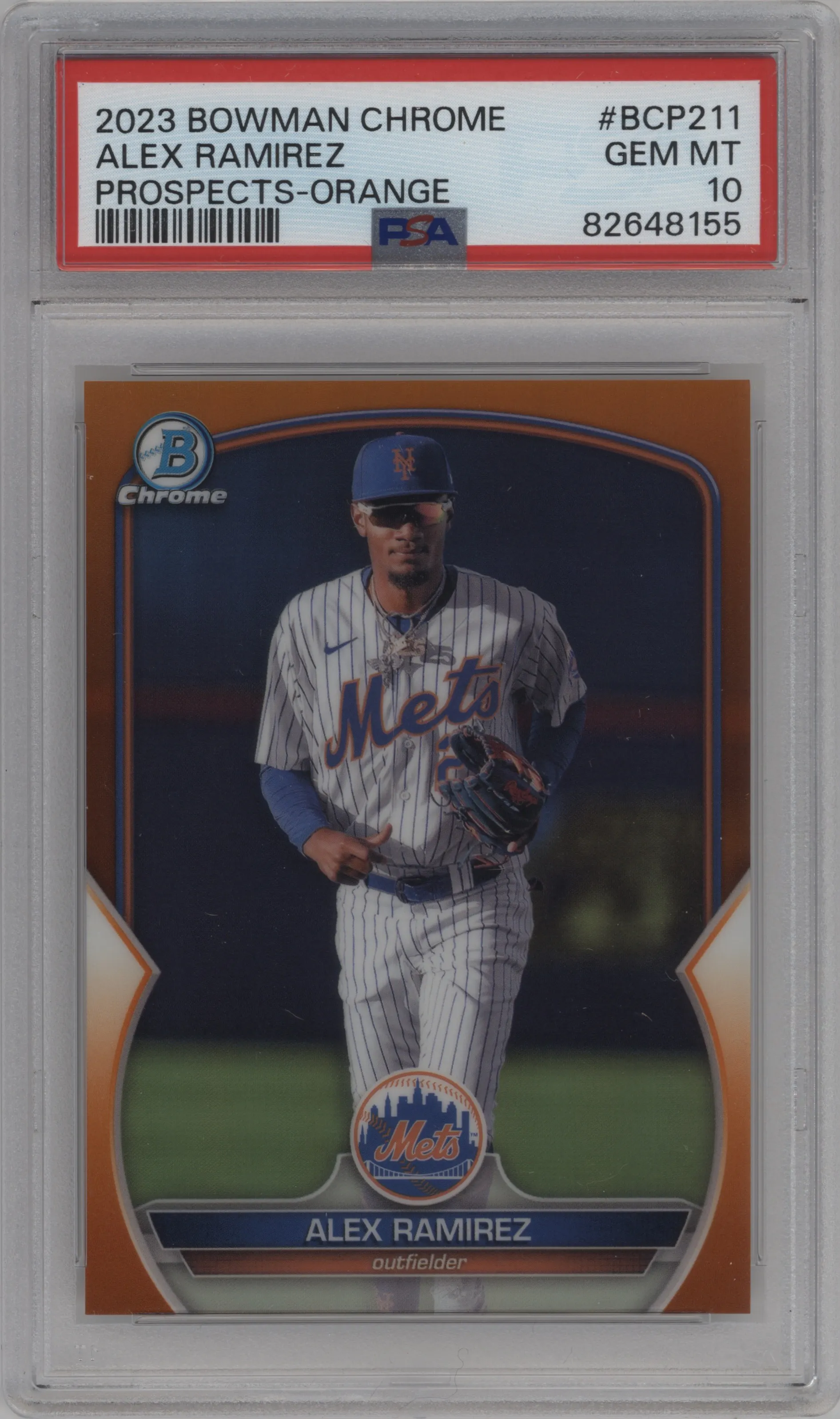 2023 Bowman Chrome Prospect Alex Ramirez Orange Refractor PSA 10