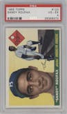 Sandy Koufax from the 1955 Topps set graded by PSA and given an overall grade of 4.