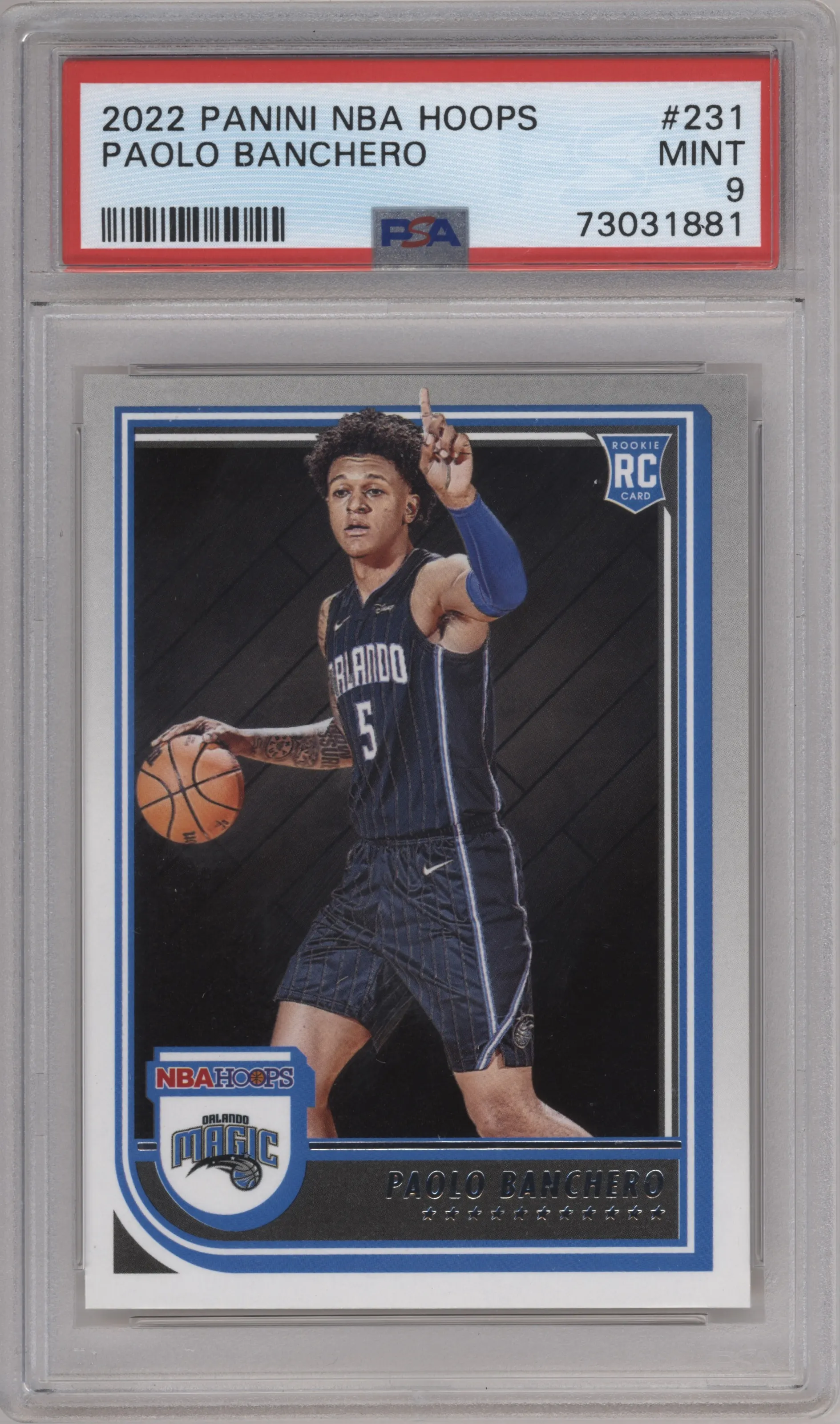 2022 Panini NBA Hoops Paolo Banchero PSA 9