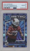 Marvin Harrison Jr. from the 2024 Donruss set graded by PSA and given an overall grade of 10.