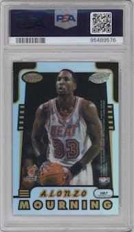 Shaquille O'Neal /Alonzo Mourning from the 1996-97 Bowman’s Best  set featuring a Refractor parallel graded by PSA and given an overall grade of 9.