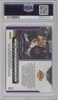 LeBron James from the 2020-21 Panini Prizm set graded by PSA and given an overall grade of 9.