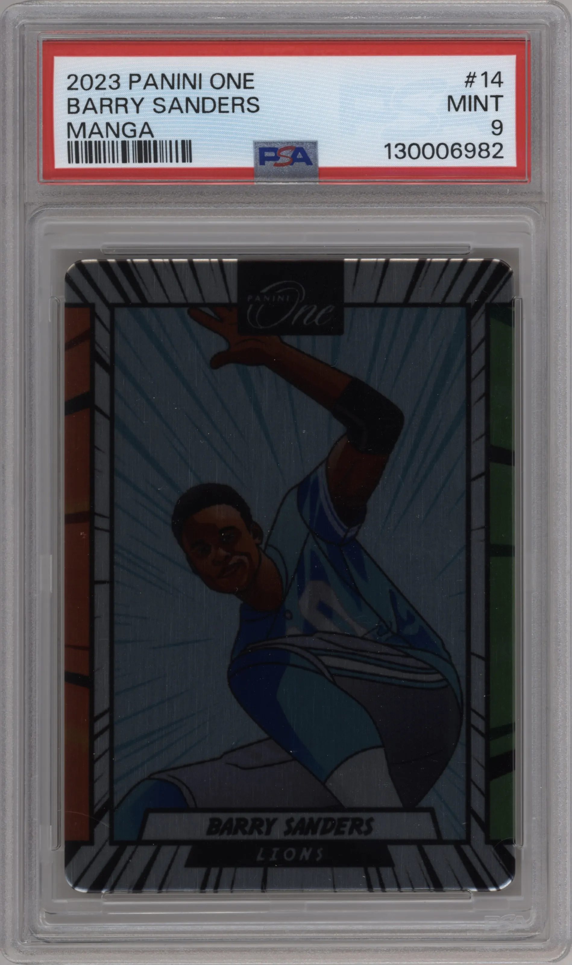 2023 Panini One Manga Barry Sanders #14 PSA 9