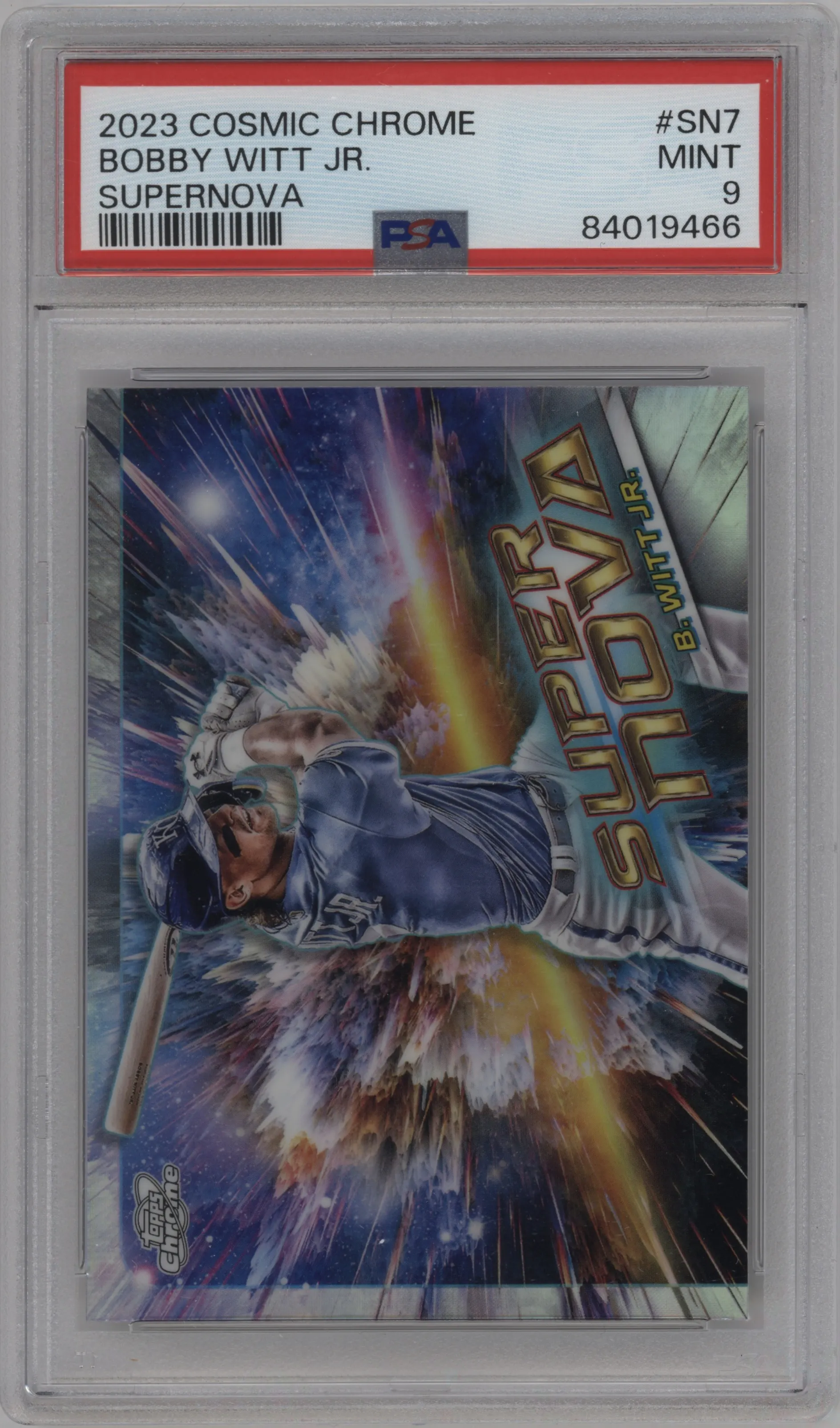 2023 Topps Cosmic Chrome Supernova Bobby Witt Jr. #SN-7 PSA 9
