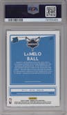 LaMelo Ball from the 2020-21 Panini Donruss Optic set featuring a Blue Velocity  parallel graded by PSA and given an overall grade of 10.