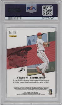 Juan Soto from the 2018 Panini National Convention set graded by PSA and given an overall grade of 10.