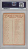 Hank Aaron/Willie McCovey/Willie Mays/Orlando Cepeda from the 1964 Topps set graded by PSA and given an overall grade of 4.
