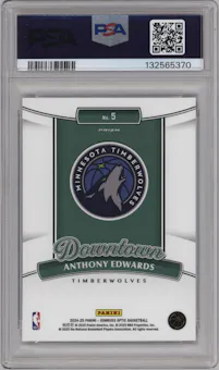 Anthony Edwards from the 2024-25 Donruss Optic set graded by PSA and given an overall grade of 10.