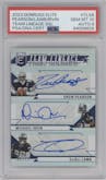 Drew Pearson / Ceedee Lamb / Michael Irvin from the 2023 Donruss Elite set graded by PSA and given an overall grade of 10.