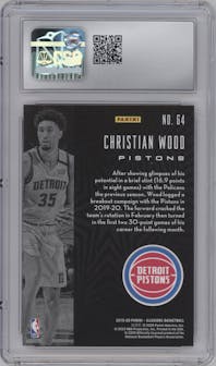 Christian Wood from the 2019-20 Panini Illusions set featuring a Trophy Collection Orange parallel graded by CSG and given an overall grade of 9.
