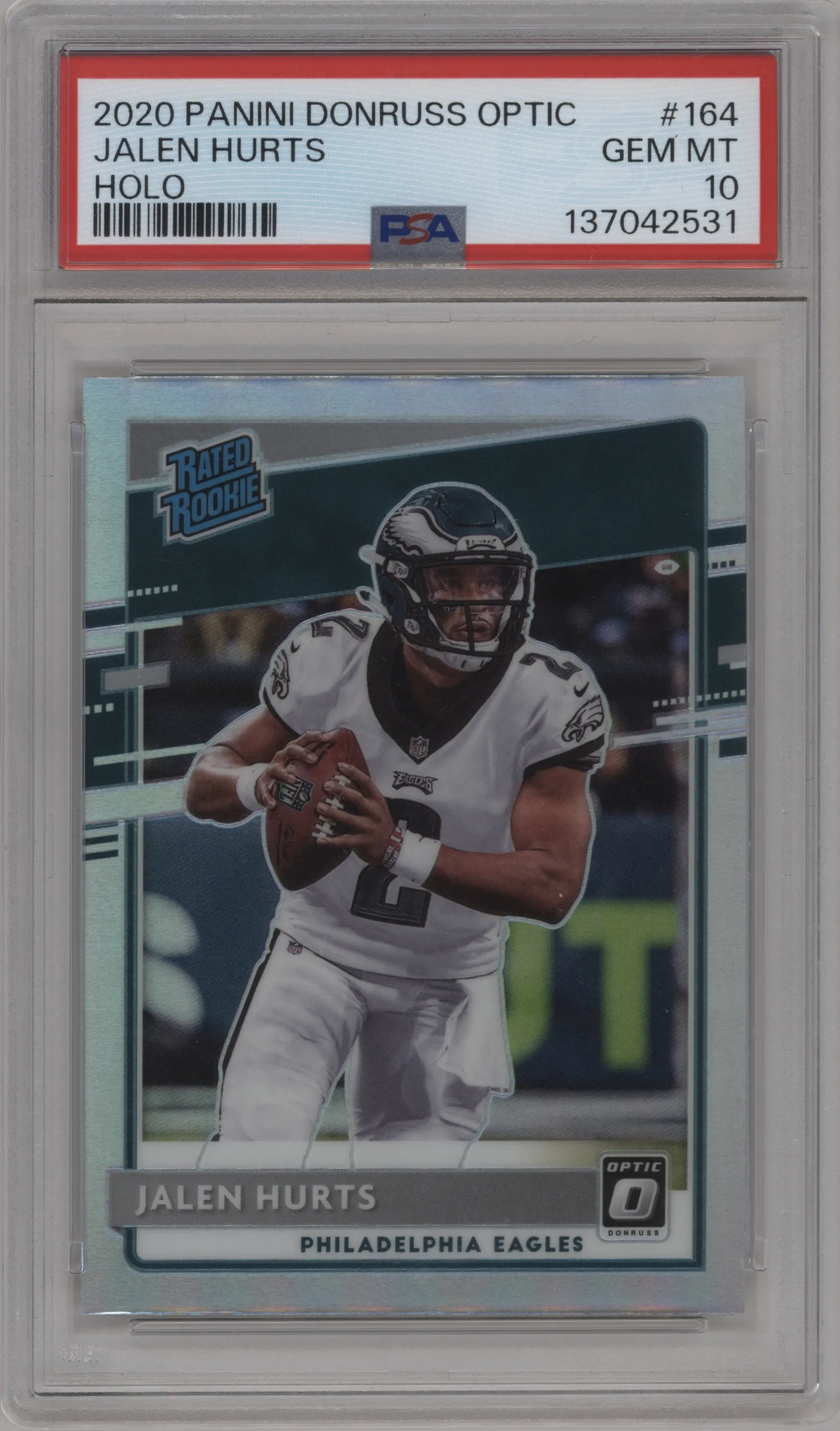 2020 Panini Donruss Optic Rated Rookie Jalen Hurts Holo PSA 10