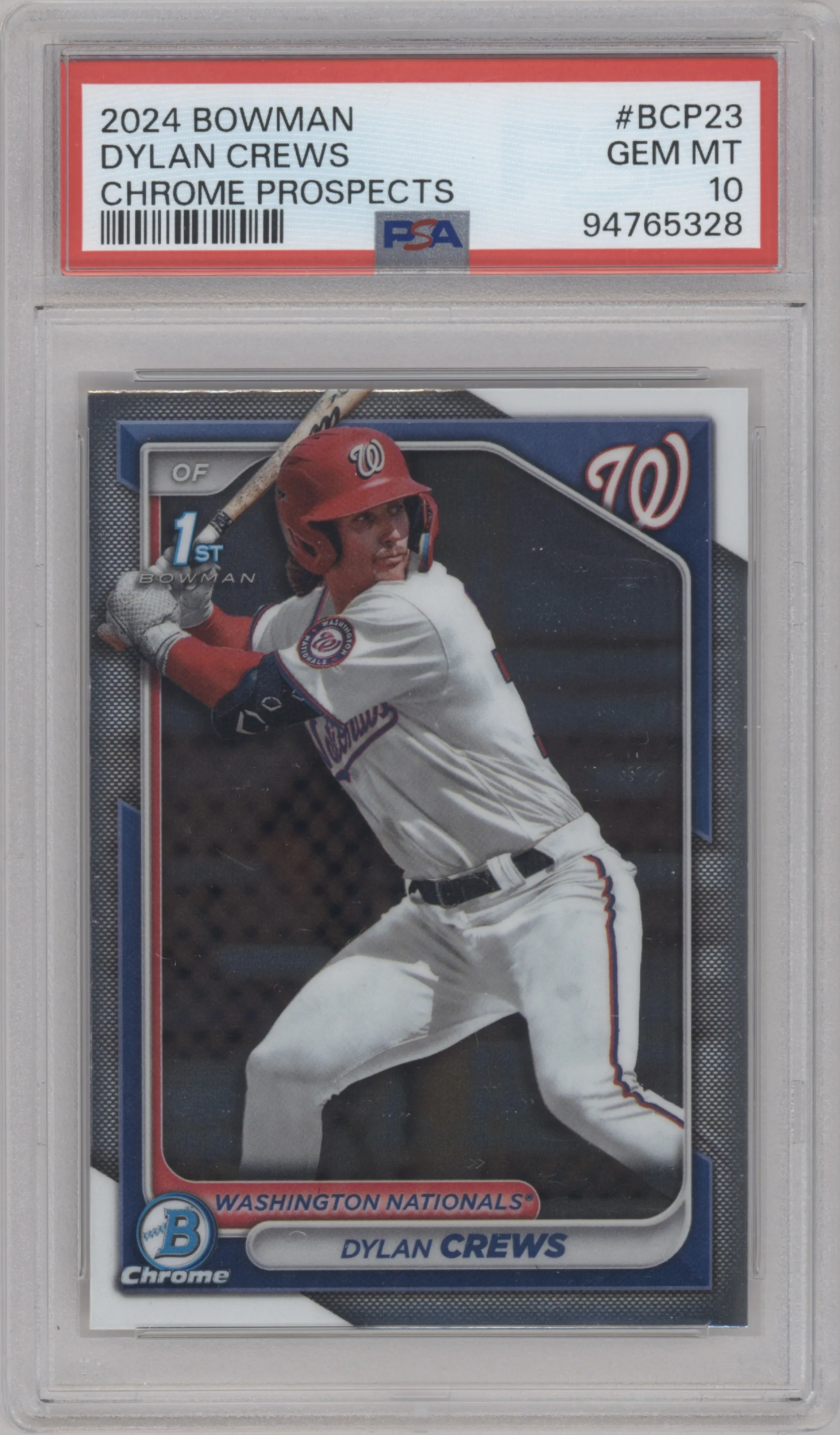 2024 Bowman Chrome Pros. Dylan Crews PSA 10