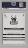 Giannis Antetokounmpo from the 2013-14 Panini NBA Hoops set featuring a Gold parallel graded by PSA and given an overall grade of 9.