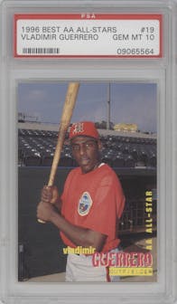 Vladimir Guerrero from the 1996 Best AA All-Stars set graded by PSA and given an overall grade of 10.
