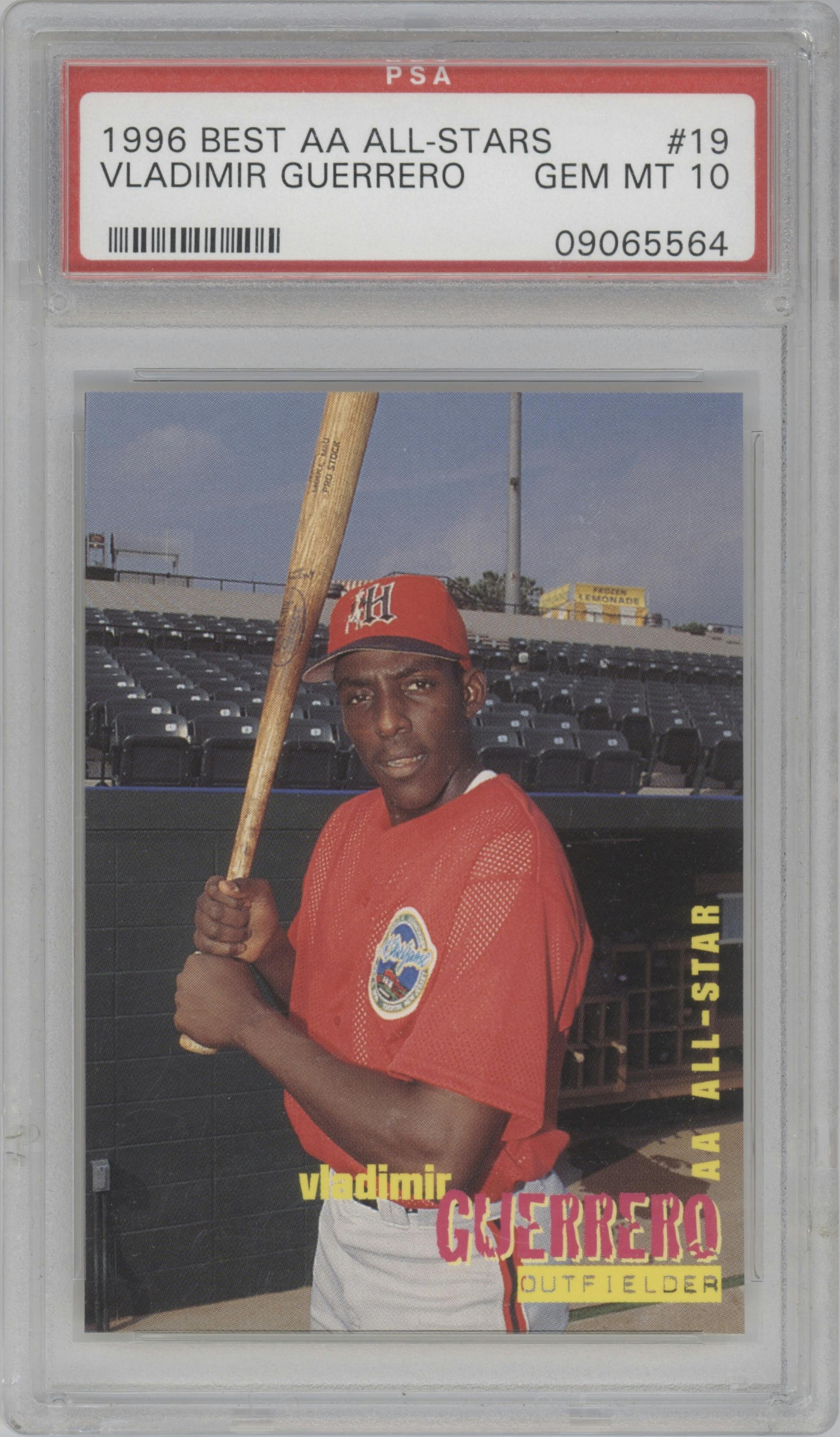 Vladimir Guerrero from the 1996 Best AA All-Stars set graded by PSA and given an overall grade of 10.