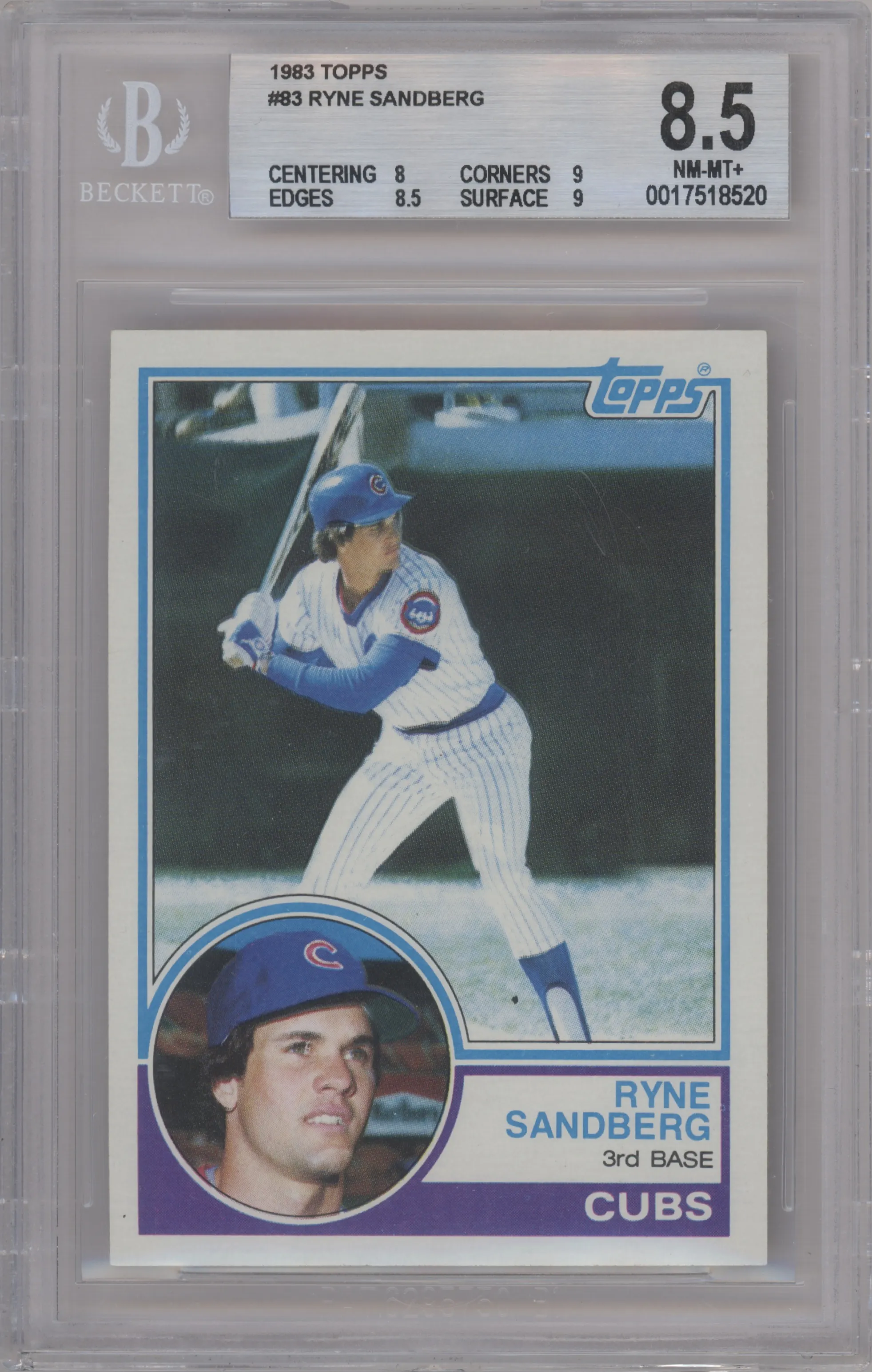 1983 Topps Ryne Sandberg BGS 8.5
